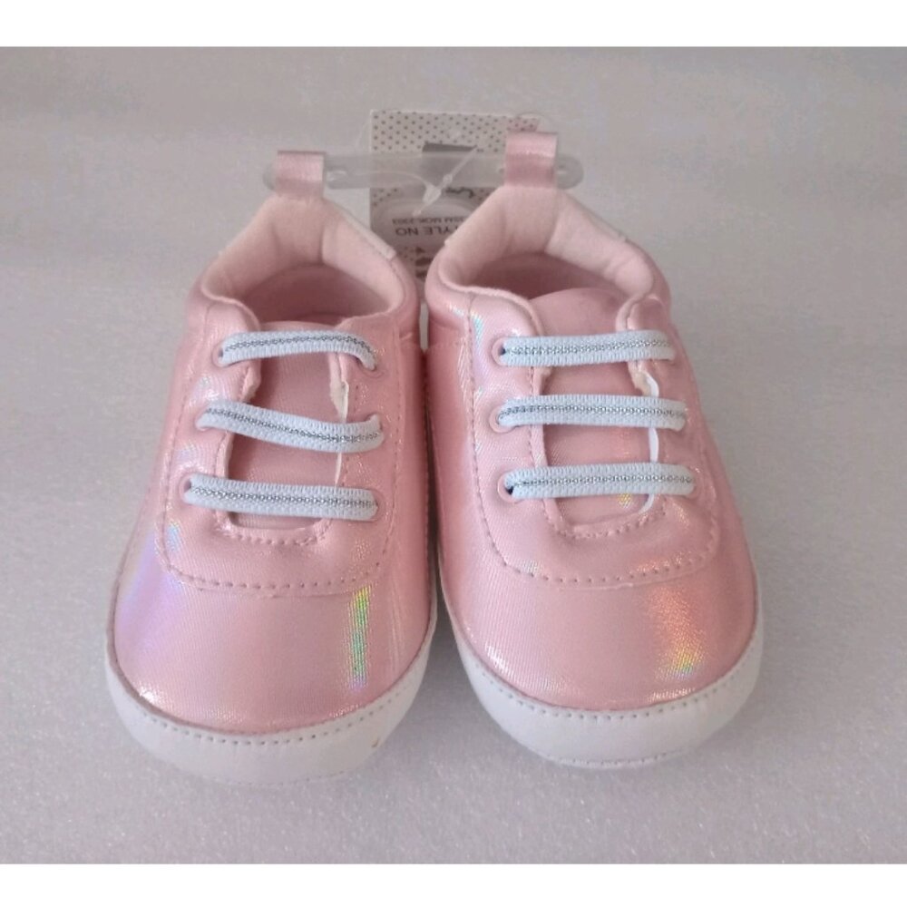 NWT Minimi Baby Girl Shoes 12-18 Months  Pink Iridescent Soft Flexible Sole